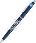 DISCOUNT PROMOS Custom Langham Ballpoint Pens Set of 10, Personalized Bulk Pack - Black Ink, Great for Office, School, Business, Tradeshows - Navy Blue