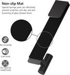 PMMASTO Shower Door Hooks, (7.5 Inch) Extended Towel Hooks for Bathroom Frameless Glass Shower Door, Stainless Steel Heavy Duty Hooks for Hanger Robe,Towel (Black ''T'' Shape 2 Pack)
