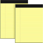 Roneky Legal Pads 8.5 x 11 Yellow Note Pads, 2 Pack College Ruled Notepads 8.5 x 11 Lined Paper, Yellow Notebook Paper Writing Pads 30 Sheets Per Legal Pads 8.5x11 for Home Office School Supplies