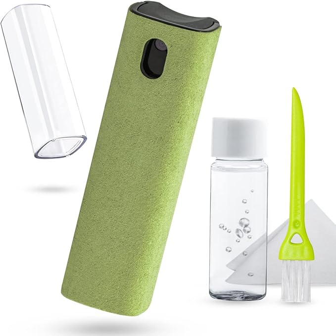 Screen Cleaner Touchscreen Mist Spray, walrfid Cleaning Kit for Electronic Smart Phone TV, Laptop, Tablet, PC, Computer LCD Flat Screens, Eyeglasses, Compatible with iPhone iPad MacBook Pro - Green