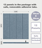 DECORITA Felt Bulletin Board Tiles | Modern Cork Board Alternative | Large Cork Boards for Walls | Aesthetic Felt Wall Panels for Office & Home Decor | Pinboard & Photo Board (12-Pack) | Gray Blue