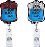 2pc Tears Nurse Badge Reel, Funny Cute Work Badge Holder with Retractable Clip, Pediatric Badge Buddy,RN LPN CNA MA Medical Worker Teacher Doctor Nursing Student ID Name Badge Clip Accessories