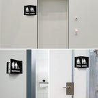 Faittoo Restroom Sign, Bathroom Signs, (2 Pack) 6 x 8 Inches Acrylic Sign, for Office or Business Bathroom and Toilet Door or Wall Decor, Indoor Outdoor Use, Black (Men and women with Handicap)