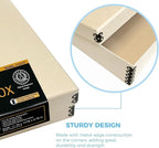 Lineco Museum Archival Storage Box, 11.75x17.75x3.75 in. Drop Front Design. Acid-Free with Metal Edge. Organize Photos, Pictures, Prints, Documents, Crafts, DIY. Tan, 1 Pack