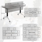 JEHUJD Conference Table,55.1''Folding Conference Room Table for 4-12 People,Mobile Flip Top MeetingTraining Table with Different Coulor and Styles for Offices, Classrooms,Meeting Room (4, F)