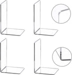 CY craft 4 Pieces Bookends,Clear Acrylic Bookends for Shelves,Heavy Duty Book Ends and Desktop Organizer,Book Stopper for Books/Movies/CDs,7.3x4.8x4.8 inch