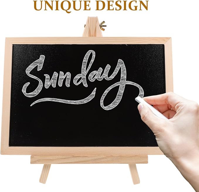 Holibanna Small Chalkboard with Stand 12 Inch Desktop Message Board for Home Bar Wedding Party Decoration Easy to Write and Clean