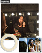 XINBAOHONG Selfie Ring Light Rechargeable Portable Clip-on Selfie Fill Light with 40 LED for Smart Phone Photography, Camera Video, Girl