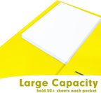 Two Pocket Folders, RAZCC 50 Pack 2 Pocket Folders Fit Letter Size Paper, Paper Folders with Pockets for School Office Business Home (Yellow)