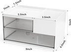 Desk Drawer Organizer, Desk Storage Box with 2 Drawers and 4 Compartments, Multifunctional Desk Accessories & Countertop Organizers for Office School Home (White）
