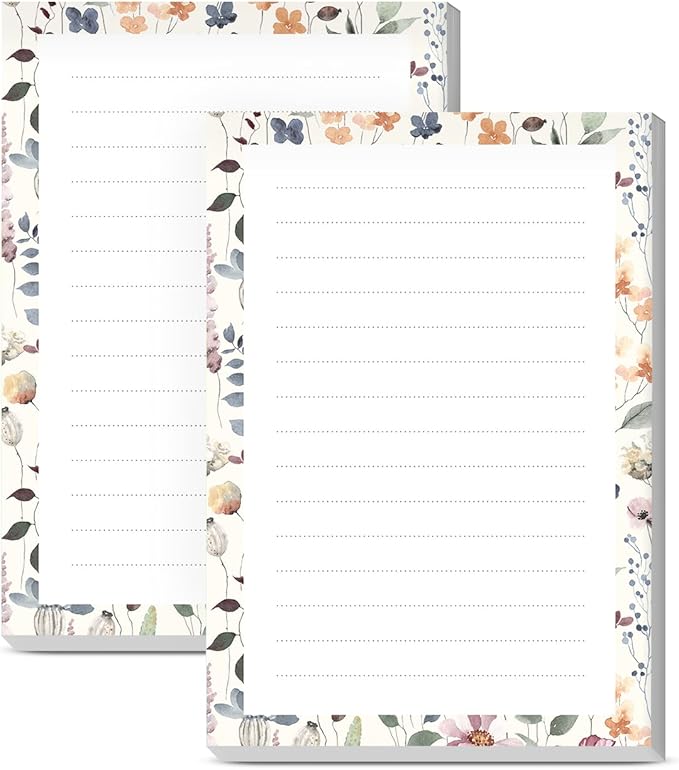 SXboxing Sticky Notes 4X6 Inches, 2 Pack Large Cute Self-Stick Pads, Bright Funny Memo Pads Easy to Stick for Home, Office Watercolor Boho Leaf