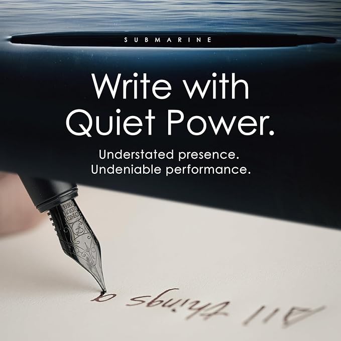 TAG Submarine Luxury Fountain Pen – TurbineDriven Refill, Gold-Plated Medium Nib, Elegant Writing Gift for Men & Women, Designed by Award-Winning Team