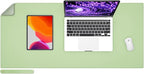 Wolaile PU Leather Desk Pad,36x17 in Large Computer Desk Mat,Waterproof Non-Slip Desk Blotter Protector,Light Green Big Keyboard Mouse Pad