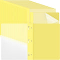 Feifeiya 48 Pack Plastic Report Covers with 3 Prongs Presentation Folders Bulk, 100 Sheet Capacity, Clear Front Report Covers for Presentation Document Paper School Office Supplies (Yellow)