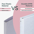 POPRUN 3 Ring Binder 1.5 Inch, PVC-Free, Holds 325 Sheets of 8.5 x 11 Paper, Extra Durable Organizer with 2 Pockets for School & Office, Heavy-Duty, 2 Pack, Pink