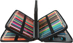 Vomgomfom Colored Pencil Case - Large Capacity PU Leather Pencil Holder with Zipper Closure for 300 Colored Pencils or 200 Gel Pens, Artist Pencil Case Organizer (Black)