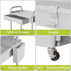 Sorgion 4 Tier Rolling Cart Organizer,Art Craft Diaper Bedside Snack Laundry Room Bathroom Organizer Narrow Thin Slim Rolling Trolley Utility Cart with Wheels for Kitchen,Office(Grey)