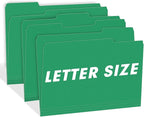 File Folder, RAZCC 100 Pack 1/3 Cut Tab File Folders Letter Size, Creen, Colored Folders with Tab Great for Organizing and Easy File Storage