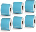 BETCKEY - 2.25" x 4" Multipurpose & Shipping Labels Compatible with Zebra & Rollo Label Printer,Premium Adhesive & Perforated[Light Blue, 6 Rolls, 2100 Labels]