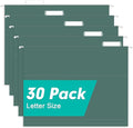 HERKKA Extra Capacity Hanging File Folders, 30 Pack Reinforced Letter Size Hanging Folders with Heavy Duty 0 Inch Expansion, Designed for Bulky Files, Green