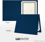 LUXPaper 9.5" x 12" Certificate Holders | Nautical Blue Linen | 100lb. Cover | 25 Qty
