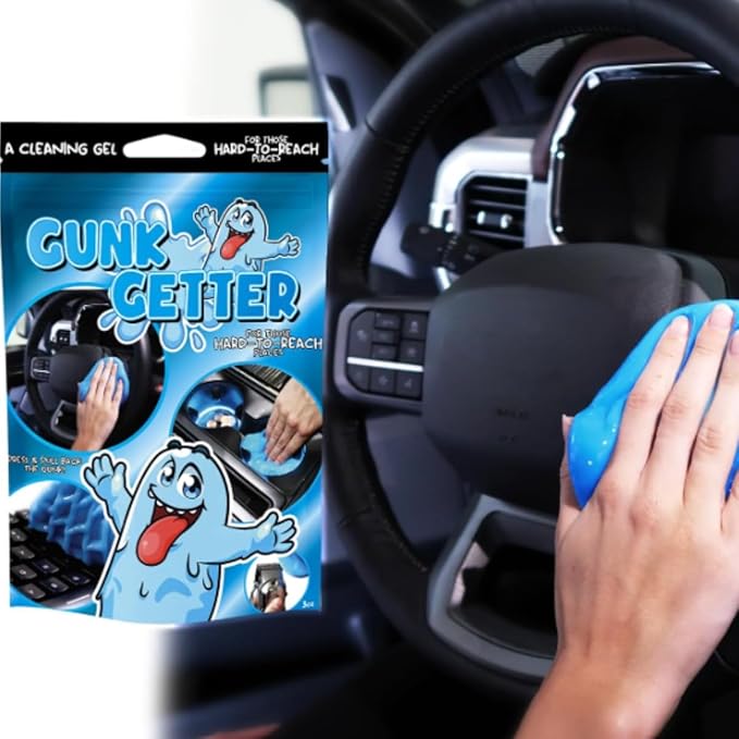 Gunk Getter, Cleaning Gel for Those Hard to Reach Places, Automotive Cup Holder Electronic Keyboard Office, Slime Gel Cleaner Dust Crumb Removal, 6 Pack