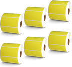 BETCKEY - 3" x 1.5" Barcode Shipping & Address Labels Compatible with Zebra & Rollo Label Printer,Premium Adhesive & Perforated[Yellow, 6 Rolls, 5700 Labels]