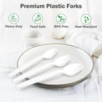 Dealusy 360 Count White Plastic Spoons Disposable, BPA-Free, Heat Resistant, Solid and Durable Disposable Spoons Heavy Duty Bulk, Premium Spoons plastic disposable for Party Supply