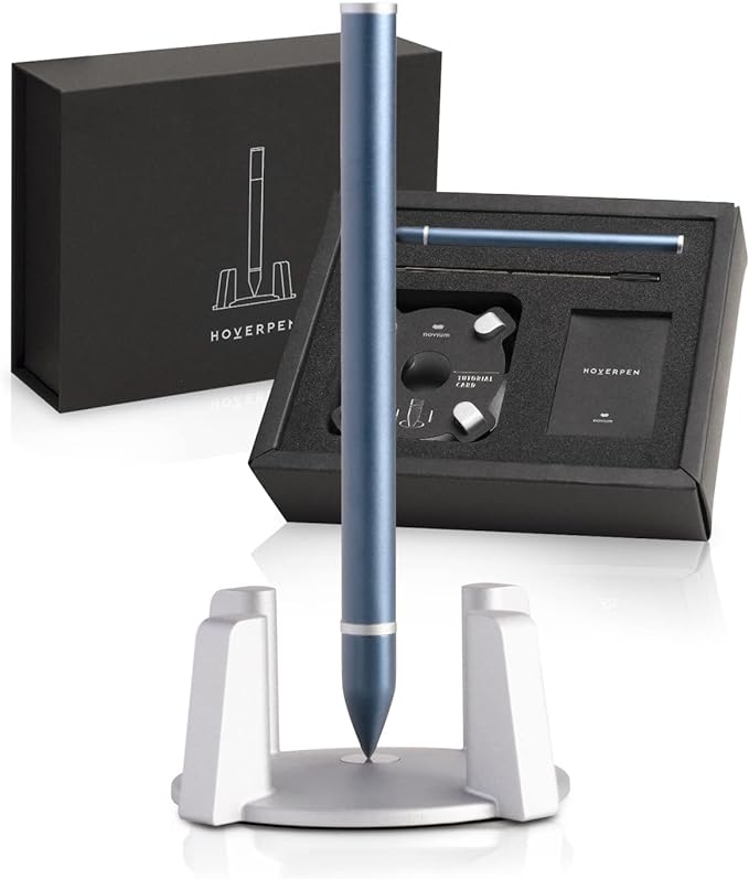 novium Hoverpen - Luxury Pen for Men & Women, Vertically Standing Executive Ballpoint Pen with Top Grade Free-Flowing Ink Refill, Metal Made, Unique Gifts, Luxury Pen for Men, Mens Gifts Ideas