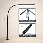 FAPEMIH LED Desk Lamp for Office Home, Adjustable Flexible Eye-Caring Desk Light with,5 Modes 10 Brightness Adjustment, USB Adapter Desk Lamp with Clamp-MINI-B