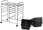 LDAILY 12 Drawer Rolling Storage Cart, Craft Cart Organizer on Wheels w/Metal Frame, Large Capacity & Smooth Drawer, Rolling Cart w/Drawers for Classroom, Office