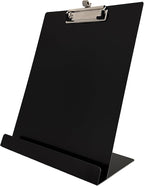 Saunders Free Standing Clipboard and Tablet Stand, Black Letter Size Paper Organizer with Steel Clip for Office, School & Work - Clip Board Paper Stand Holds Documents, Tablets & Phones - Made in USA