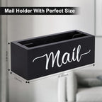Lucundm Desk Mail Organizer, Mail Organizer Countertop, Wood Desk Mail Storage Box, Envelop Holder for Home Office (Black-2 slot)
