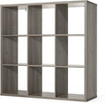 CAPHAUS Sturdy Room 13-Inch Cube Storage Organizer Shelf, with Extra Thick Exterior Edge, Open Storage Shelf Divider, Bookcase, 6-Cube / 8-Cube / 9-Cube, Colors Available in Rustic Grey Oak and White
