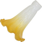 Bieye LS07S Lily Flower Blown Glass Lampshade (White Yellow, Opening I.D. 0.87" x O.D. 1")