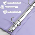 CIXILDTS 1-Inch Binders, Standard 3 Ring Binder Fit Letter Size Paper, Presentation Round Ring Binders, 6-Pack, Purple