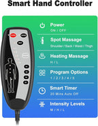 Vibration Back Massager for Chair with Heat, Massage Chair Heating Pad with Lumbar Traction, Seat Massager for Seniors, Office Workers & Family, Fatigue & Pain Relief in Office, Home & Travel