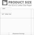 File Folder, PANDRI 120 Pack File Folder, 1/3 Cut Tab, Letter Size, Filing Folder for Office School Business, White