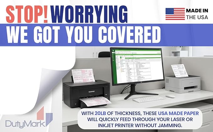 W2 Forms 2025 with Envelopes, Blank W2 4 Up Tax Forms 2025, 50 Employees kit, with Instructions in Back, Compatible with QuickBooks and Accounting Software, Idea for E-Filing, 50 Self Seal Envelopes