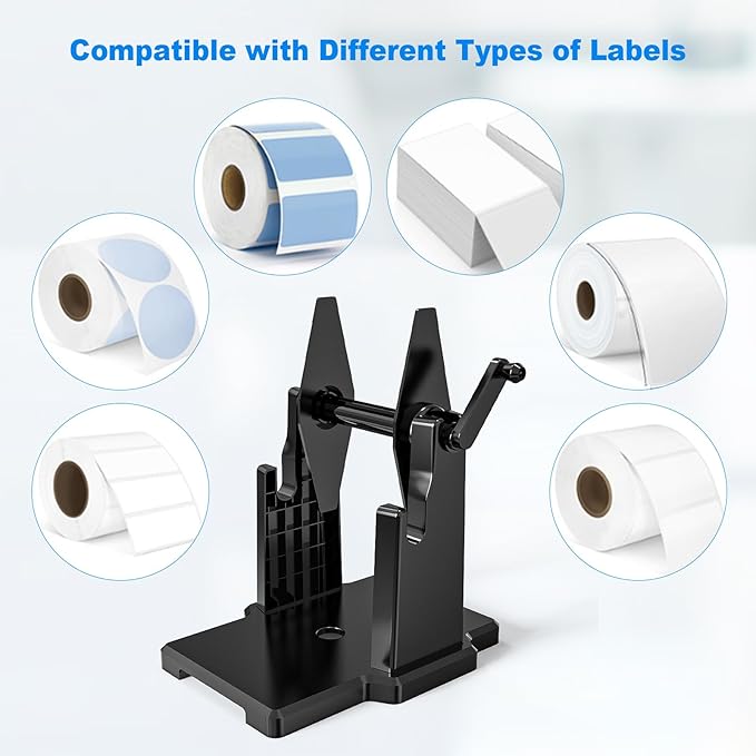 Vazioyar Label Holder for Rolls and Fan-Fold Labels，Compatible with Manual Recycling of Label Rolls(Large Holder)