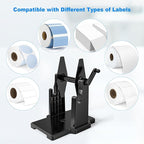 Vazioyar Label Holder for Rolls and Fan-Fold Labels，Compatible with Manual Recycling of Label Rolls(Large Holder)