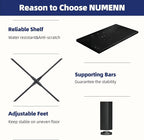 NUMENN Triple Wide 4 Tier Bookshelf, Adjustable Rustic Industrial Style Bookcases with 11 Open Display Shelves, Modern Tall Bookcase Furniture for Bedroom, Living Room and Home Office, Black