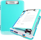 Plastic Clipboard with Storage,TFDLCG zm Clip Boards 8.5x11 with Pen Holder,A4 Nursing Clipboard Folder Heavy Duty for Women Teachers Work, School Office,Mint Green