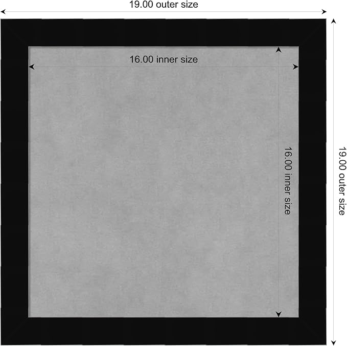 Amanti Art Black Framed Magnetic Board 19x19 Small Vision Board for use with Magnets, 100% Metal Sheet to Display Items as Office Decor or for Home Organization in mudroom, Kitchen or Kids Room