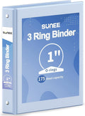 SUNEE 3 Ring Binder 1 Inch 1 Pack, Clear View Binder Three Ring PVC-Free (Fit 8.5x11 Inches) for School or Office Supplies, Haze Blue