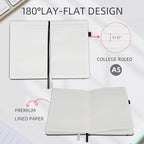 OnMove Notebooks Journal for Women Men 12 Pack Bulk Leather Hardcover with Pen Holder A5 160 Pages 100 GSM Thick Paper for Work School Lined Navy Blue