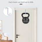 FYY Over The Door Hooks, 4 Pack Door Hangers Hooks with Rubber Prevent Scratches Heavy Duty Organizer Hooks for Living Room, Bathroom, Bedroom Hanging Clothes, Towels, Hats, Coats, Bags Lavender