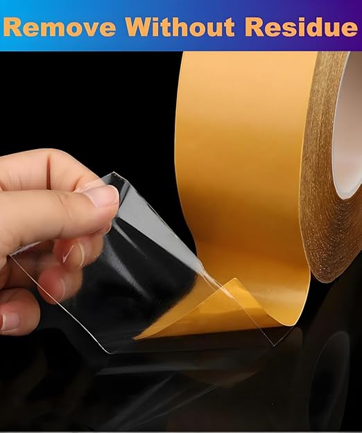 Super Thin Double Sided Adhesive Tape 1Inch x 66Feet Transparent Sticky Tape for Making DIY Crafts, Paste Photo, Scrapbook, Gift Wrap, Rug Fixed, Woodworker, Fashion Clothing, Wall Decor, Cat Training