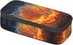 Cool Basketball Ball Pencil Case Big Capacity Storage Pencil Pouch Stationery Bags With Zipper Portable Pen Holder Box Organizer For Boys Girls Teens Student College School Office Supplies