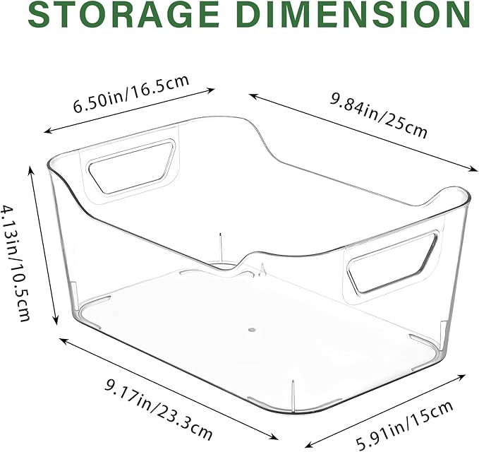 AntStep 12 Pack Clear Plastic Storage Bins, Pantry Organizers and Storage, Clear Pantry Organizer Bins, Plastic Containers with Handle for Kitchen,Freezer,Cabinet,Closet,Bathroom Under Sink Storage